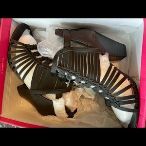 Black heeled sandals